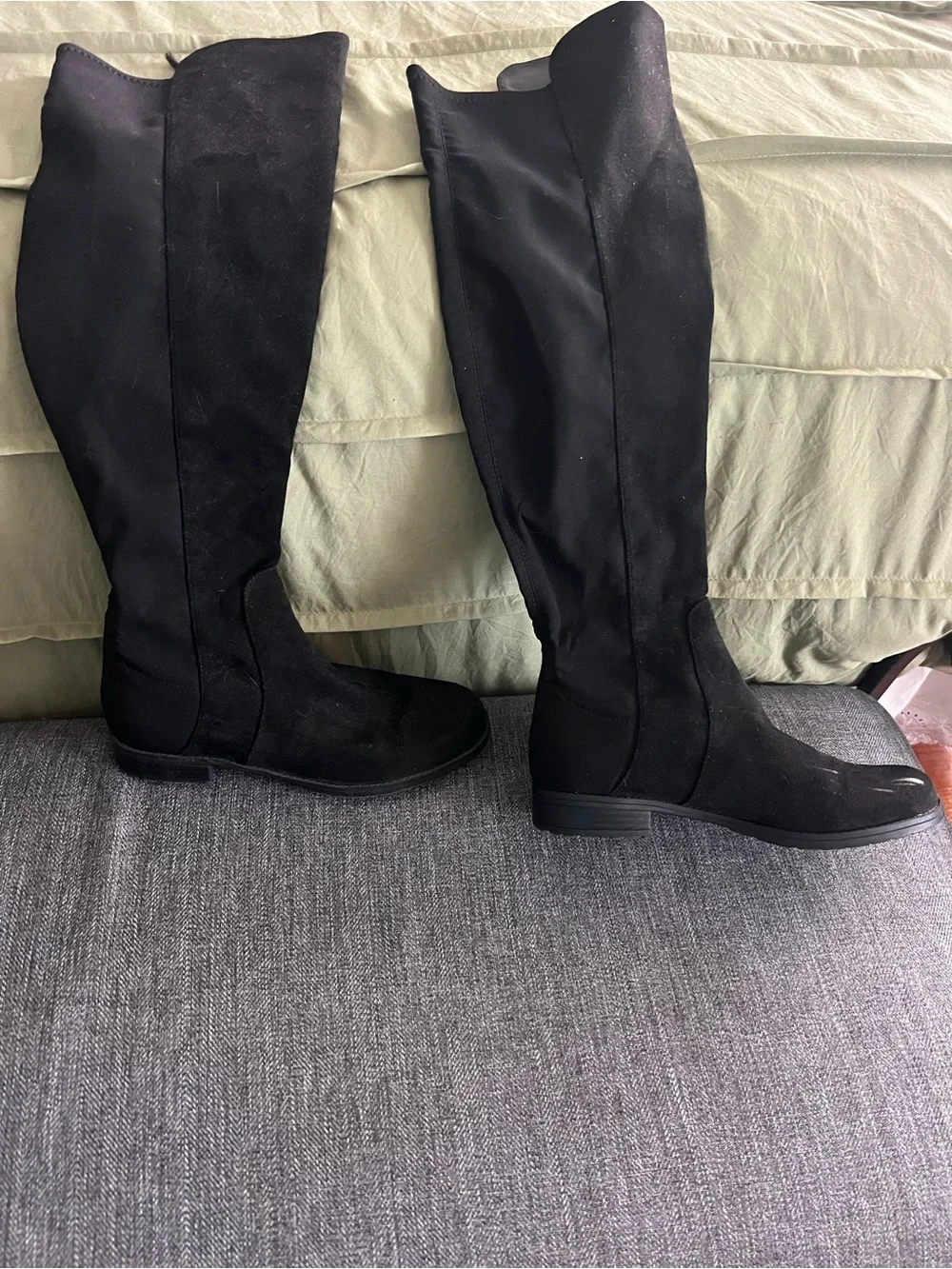 Women’s 8M Autumn/Fall Unisa Black Over-the-Knee Suede-Look Boots